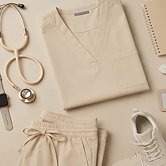beige scrubs
