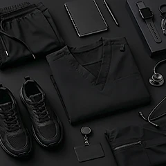 black scrubs