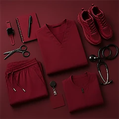 brown scrubs
