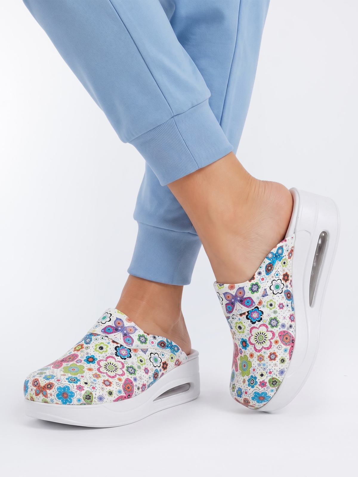 Klapki medyczne Airmax 952 Kwiaty i motyle - obrazek 2